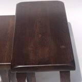 Tables gigognes en chêne brutaliste hollandais, années 1970 dans le style de Perriand