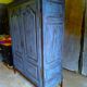 End 18th century wardrobe provençale all solid oak patinated blue by artisan cabinetmaker