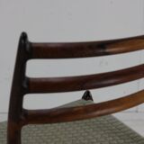 Danish design rosewood dining chairs by Niels Otto Møller for Møller Denmark