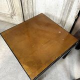 Pair of side tables in black and gold lacquer