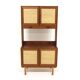 Scandinavian teak and rattan bookcase, Sweden, 1960