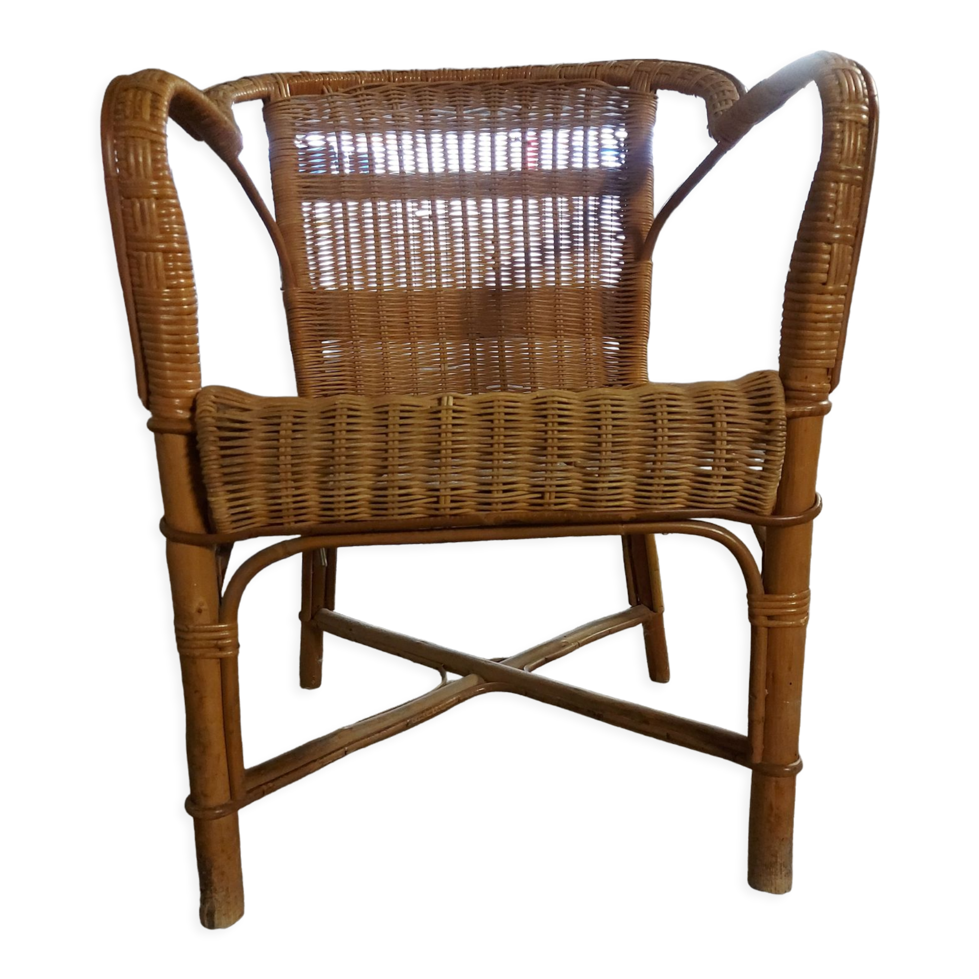 Vintage rattan armchair