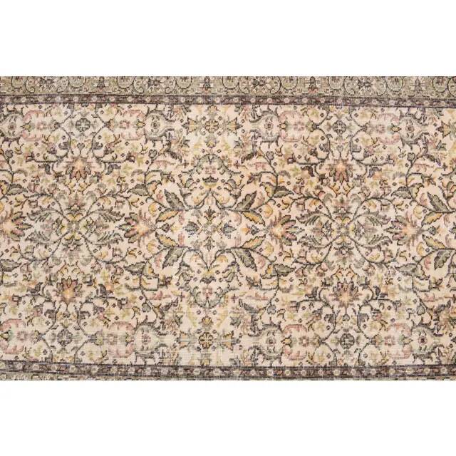 Vintage Turkish Oushak Handmade Wool Cotton Beige Area Rug 119x213