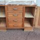 Small Buffet Commode Solid wood 4 drawer - Red marble - 1950