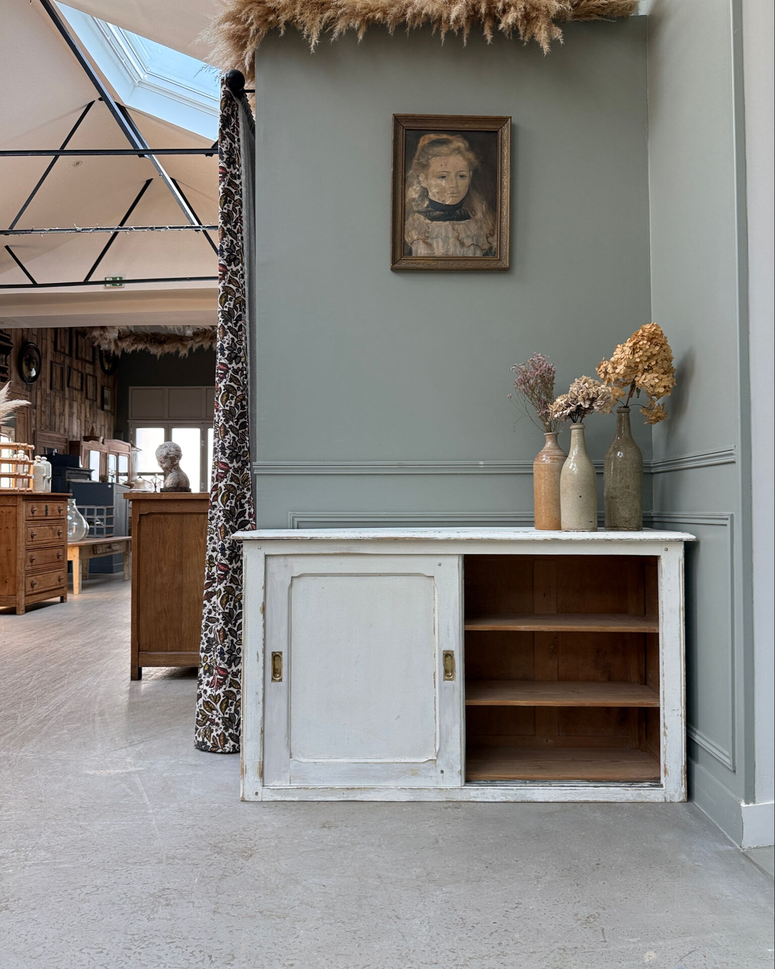 Vintage sideboard with sliding doors (renovated)