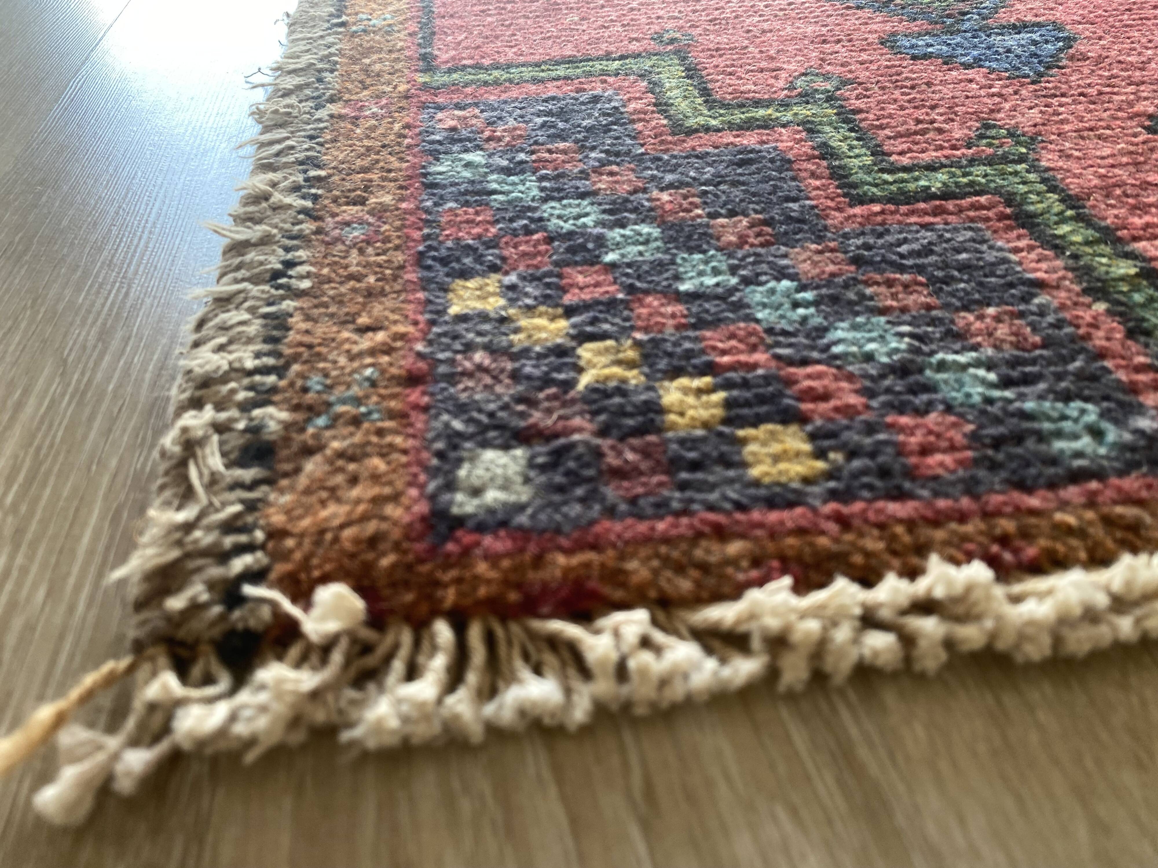 Small rug, Turkish vintage rug, Hand knotted rug,Mini door mat rug 48x85 Cm