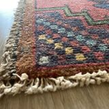 Small rug, Turkish vintage rug, Hand knotted rug,Mini door mat rug 48x85 Cm