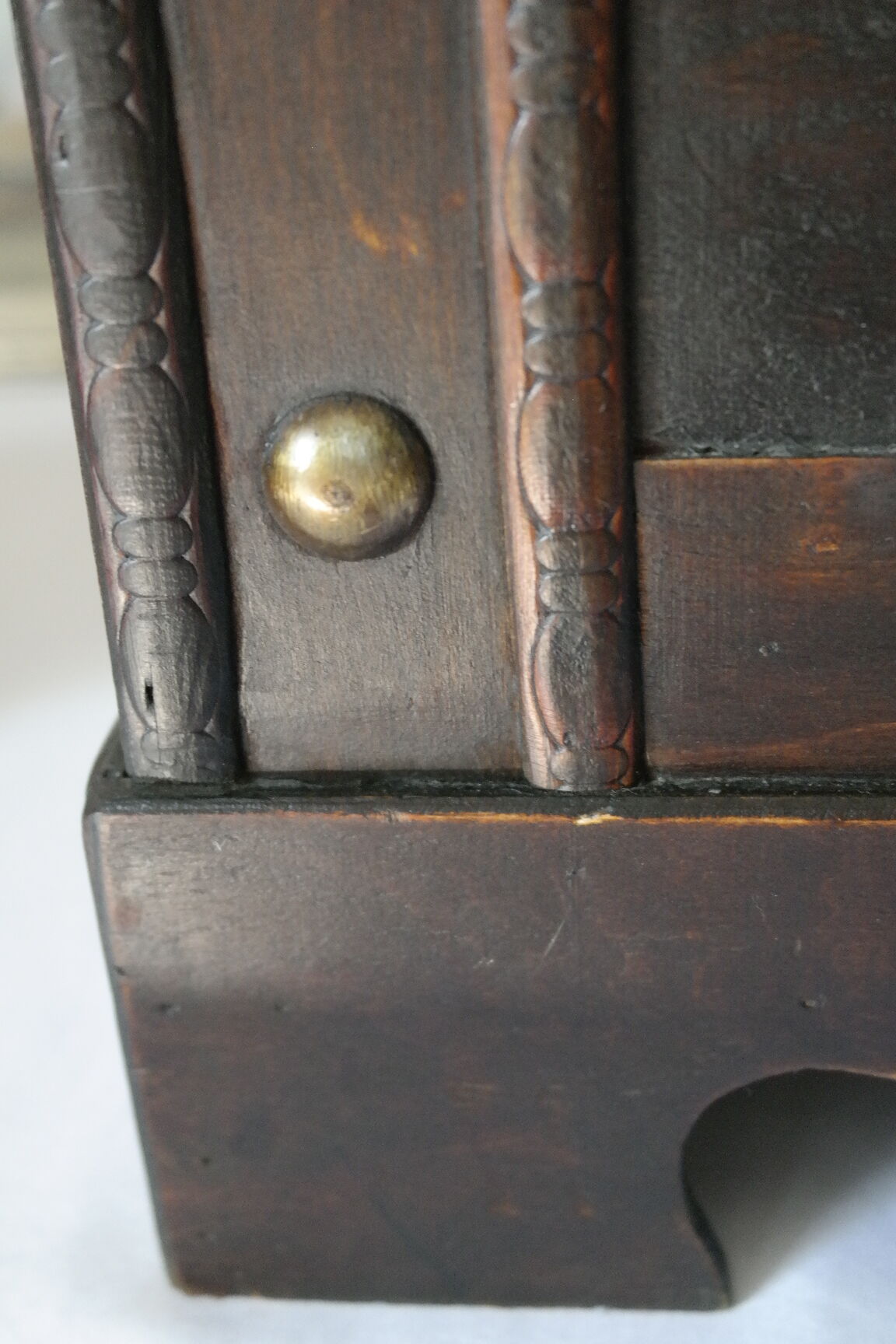 Wooden bulging treasure box