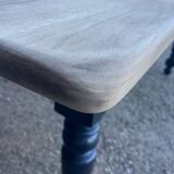 Table de ferme bois et noir