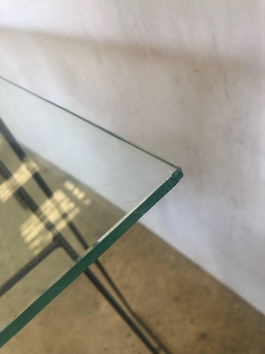 Glass trestle desk