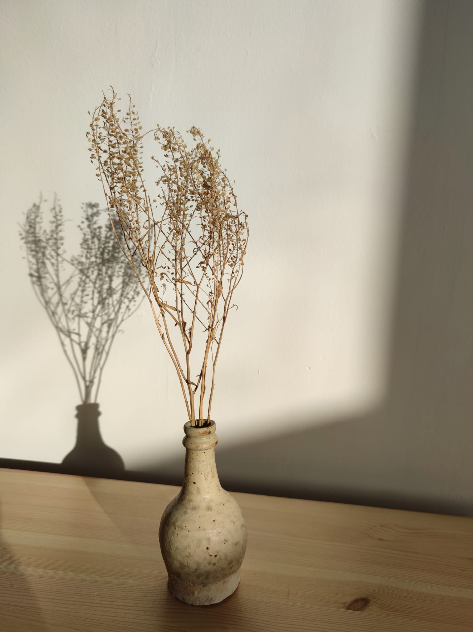 Decorative vase in beige ceramic