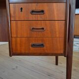 Mid-Century Danish Executive Teak Floating Desk, 1960s.