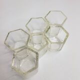 Lot de six pots en verre moulé Pyrex "Yalacta"