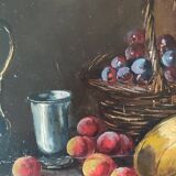 Ancienne Peinture À L Huile Nature Morte/ Cadre Doré/19 ème Siècle/L.Gervais