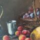 Old Still Life Oil Painting/Golden Frame/19th Century/L.Gervais
