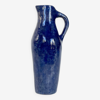 Pichet bleu en céramique vintage