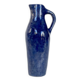 Large vintage ceramic blue pitcher