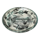 Mid-Century Handmade Ceramic Wall Plate with Viking Patterns from Arol, Norway, 1960s