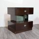 Macassar ebony bedside tables, cubic design, 1980s, set of 2.