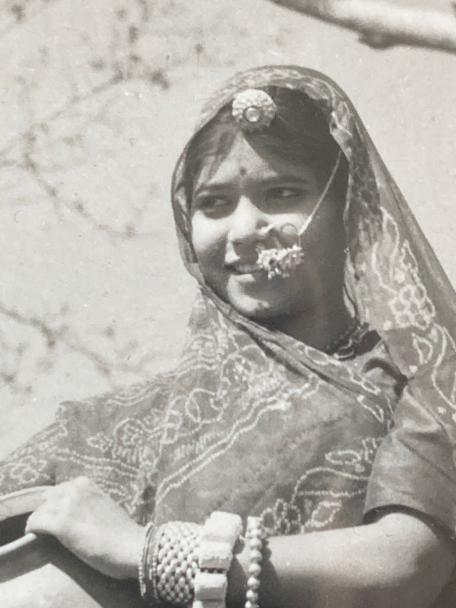 Original photograph by Suraj N. Sharma: young woman and amphora