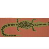 68.5 x 180 cm — WOOL FLAT WEAVE CROCODILE RUNNER - TOMATO