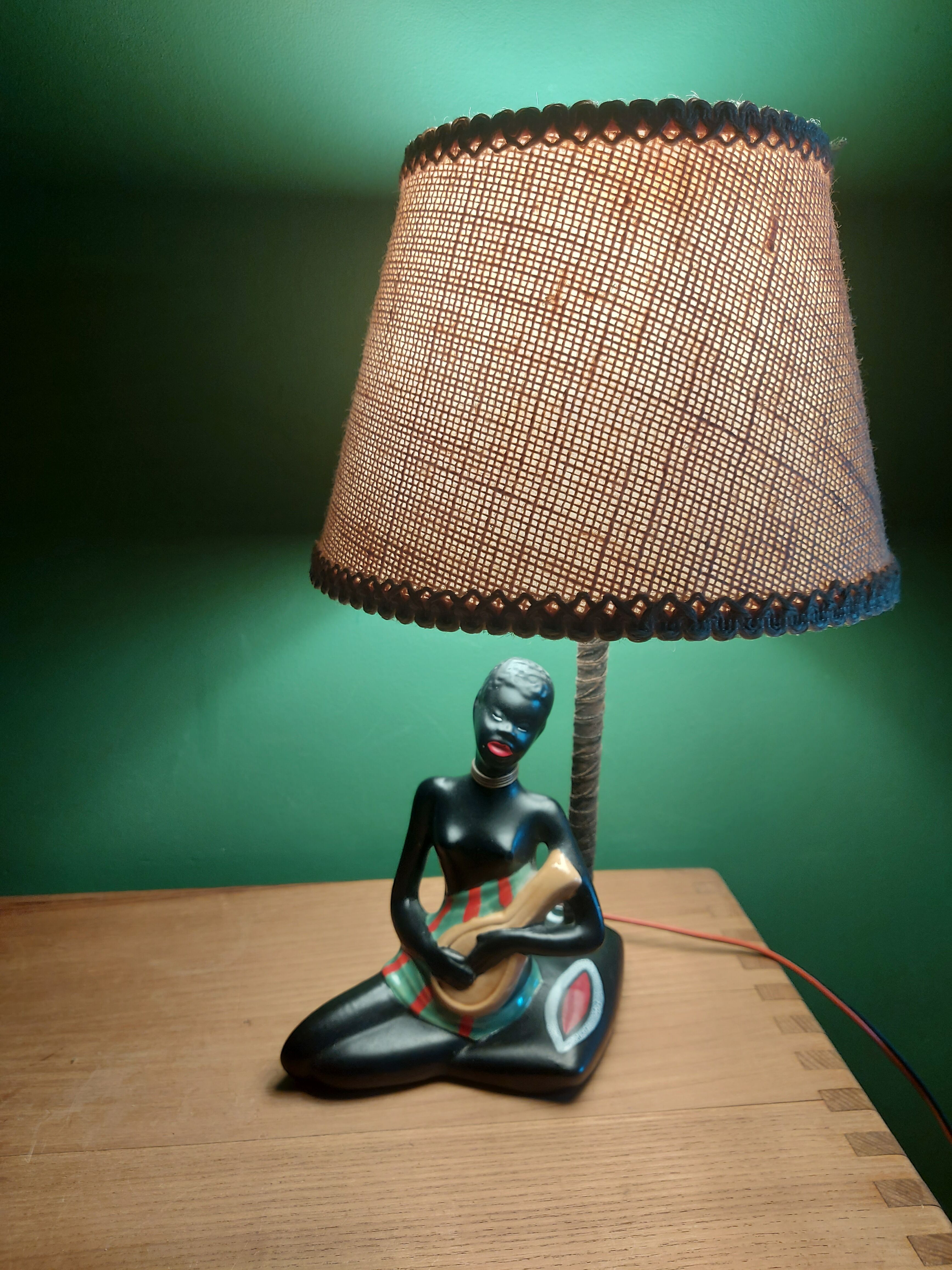 Vintage ceramic lamp 60's african