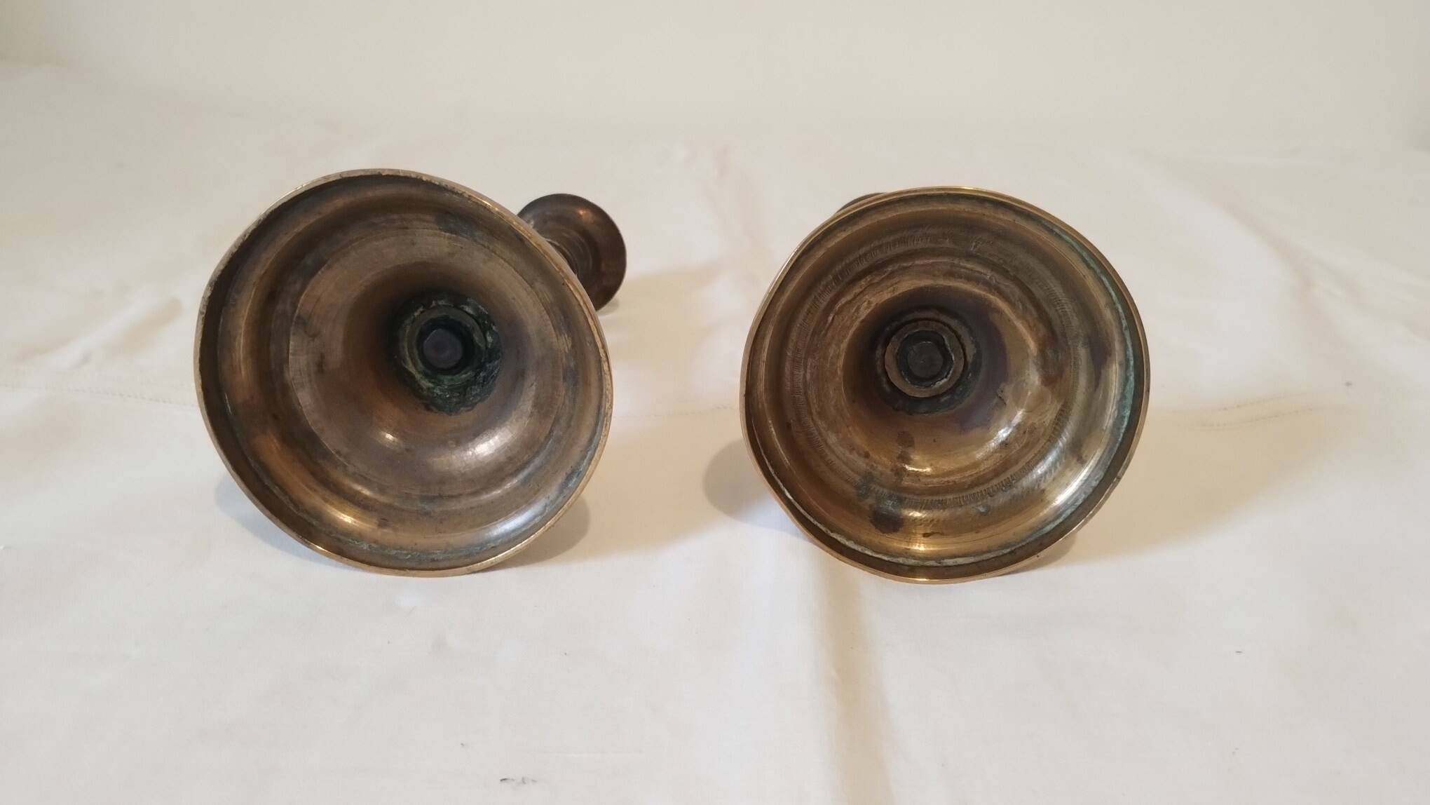 Pair of solid brass candlesticks