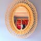 Miroir ovale en rotin 1960