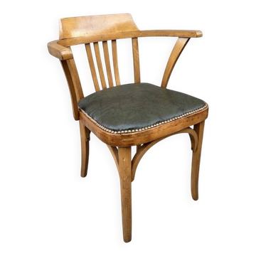 Art déco courbe wooden office chair
