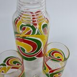 Carafe and vintage glasses from the 70s