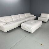 Leather 5-seater sofa "Fiandra" by Vico Magistretti for Cassina, 1970, Italy