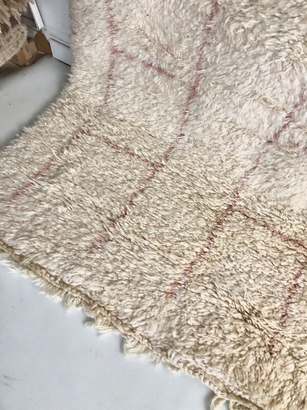 Tapis Berbère marocain Marmoucha À Motifs Rose Pastel 318x214cm