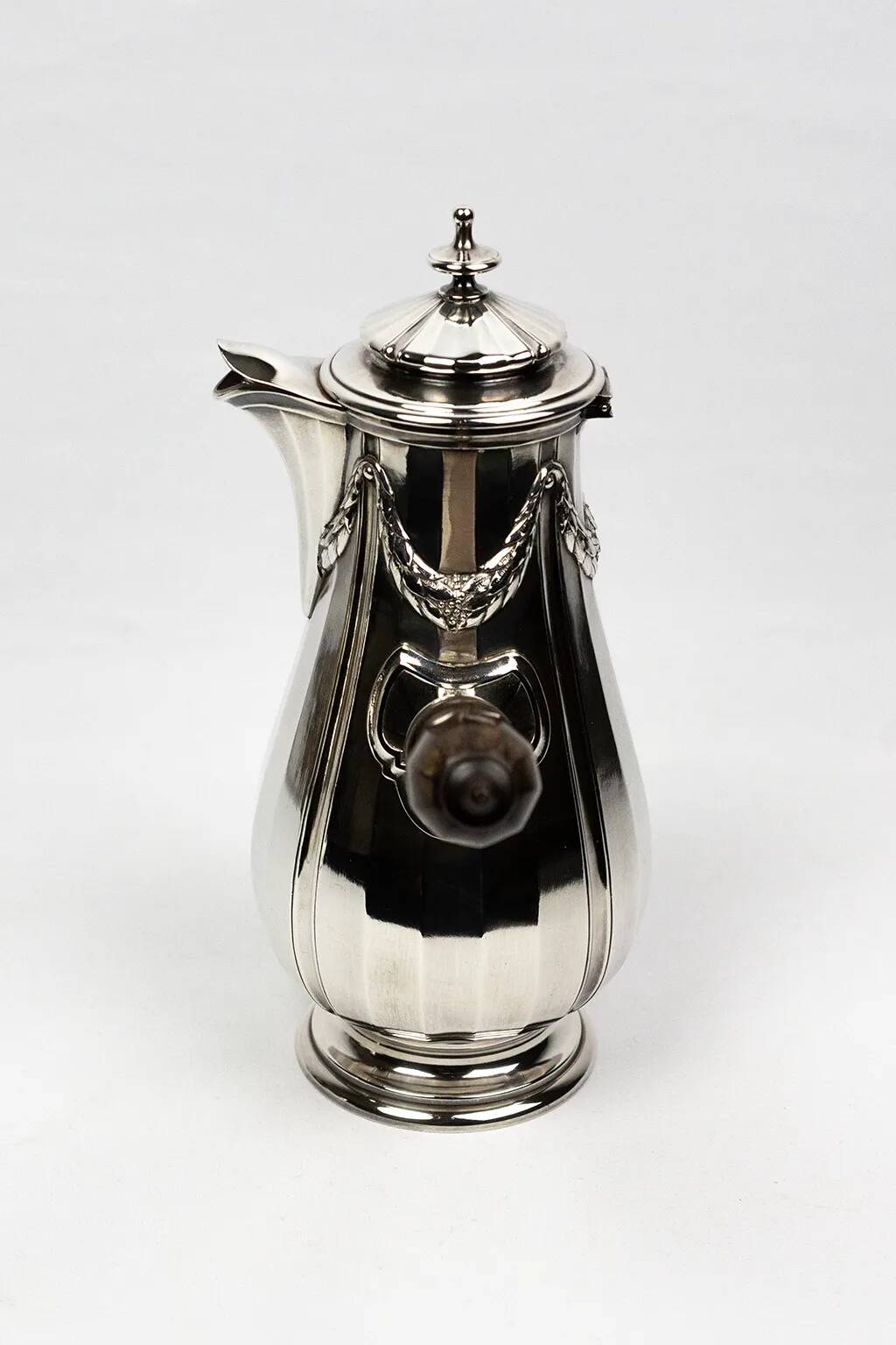 Art Nouveau Christofle Gallia chocolate pot in silver-plated metal - Early 20th century