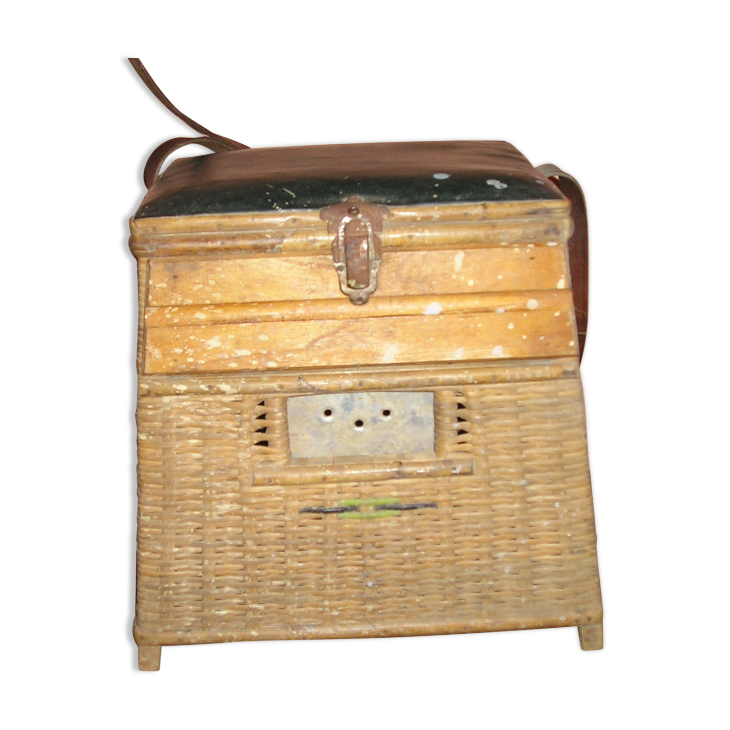 Ancient wicker fisherman's seat