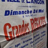 Poster "Great Regatta - Great Women's Race in Yole at 4" - City of Langon - 1937