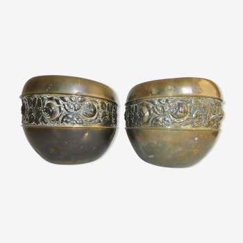 Art Deco brass pot cover