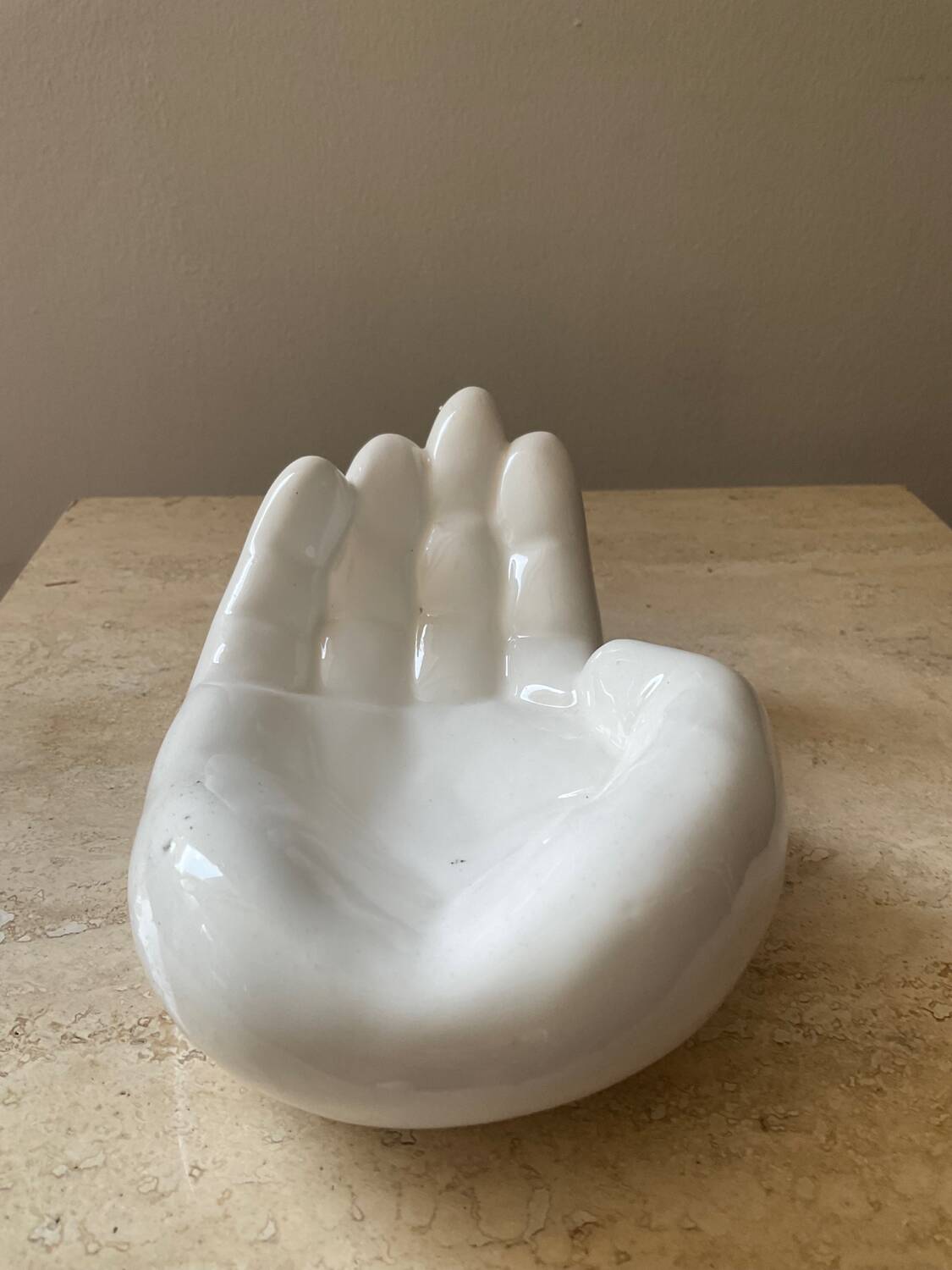 Empty vintage handmade ceramic pocket