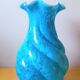 Vase bleu mouchetté Clichy années 30