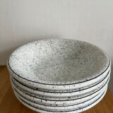 5 hollow plates in hand-speckled Italian ceramic