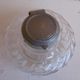 Old spiral glass inkwell with metal cabochon early XXth century