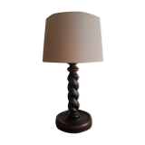 Turned wooden table lamp - vintage