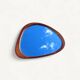 Contemporary oval mirror in teak finish