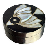 Abalone shell & alpaca silver fish box, Mexico, 1970