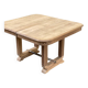 Rectangular Art Deco dining table with a central pedestal, stripped in solid oak.