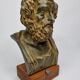 Bust of Homer in patinated plaster on wooden base, 21 cm