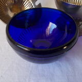 Metal sugar and blue glass