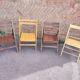 4 chaises pliable en bois teck vintage