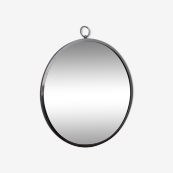 Miroir rond vintage chromé années 60/70 - 49x49cm