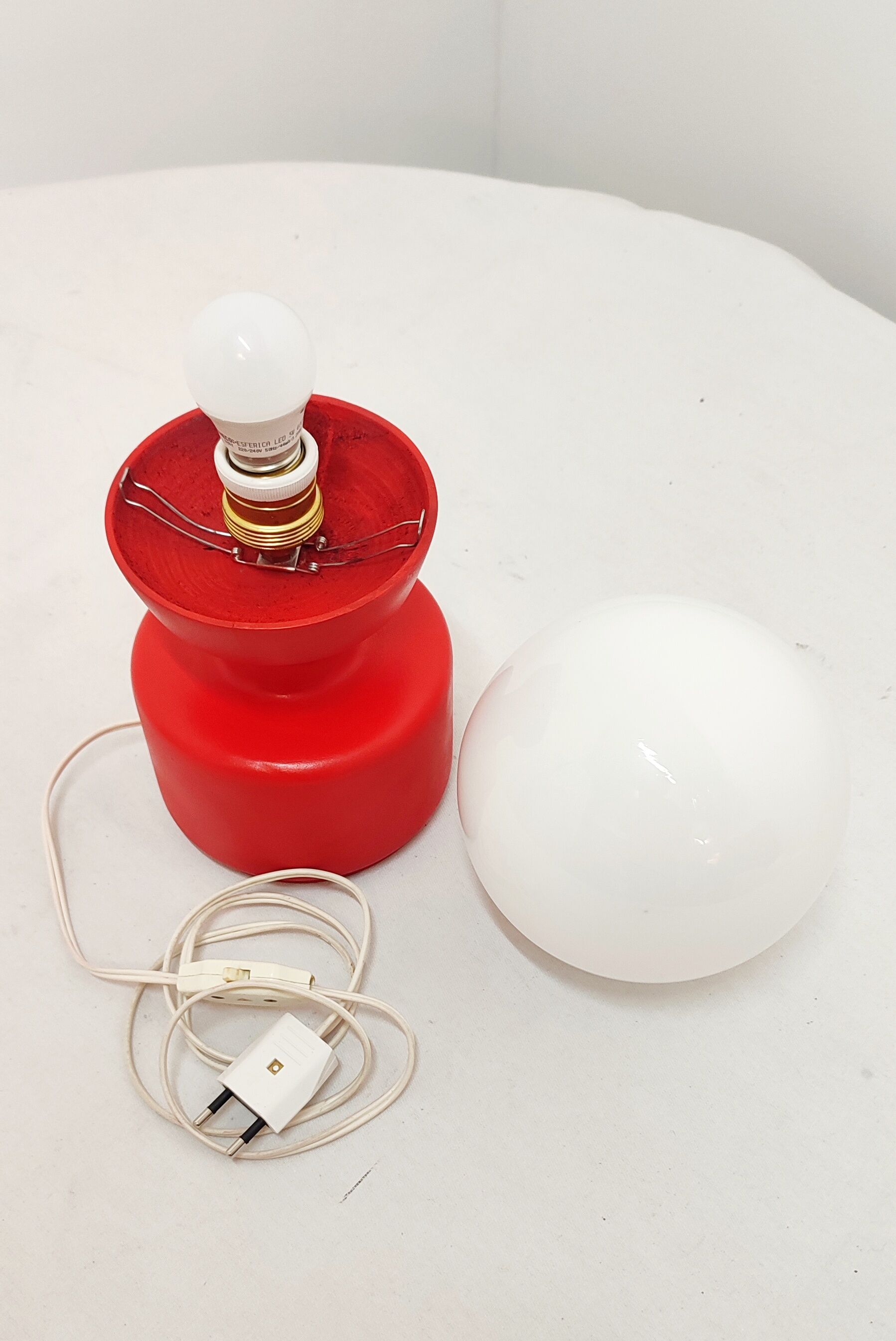 Table lamp made of wood and glass, Spain, 1970s