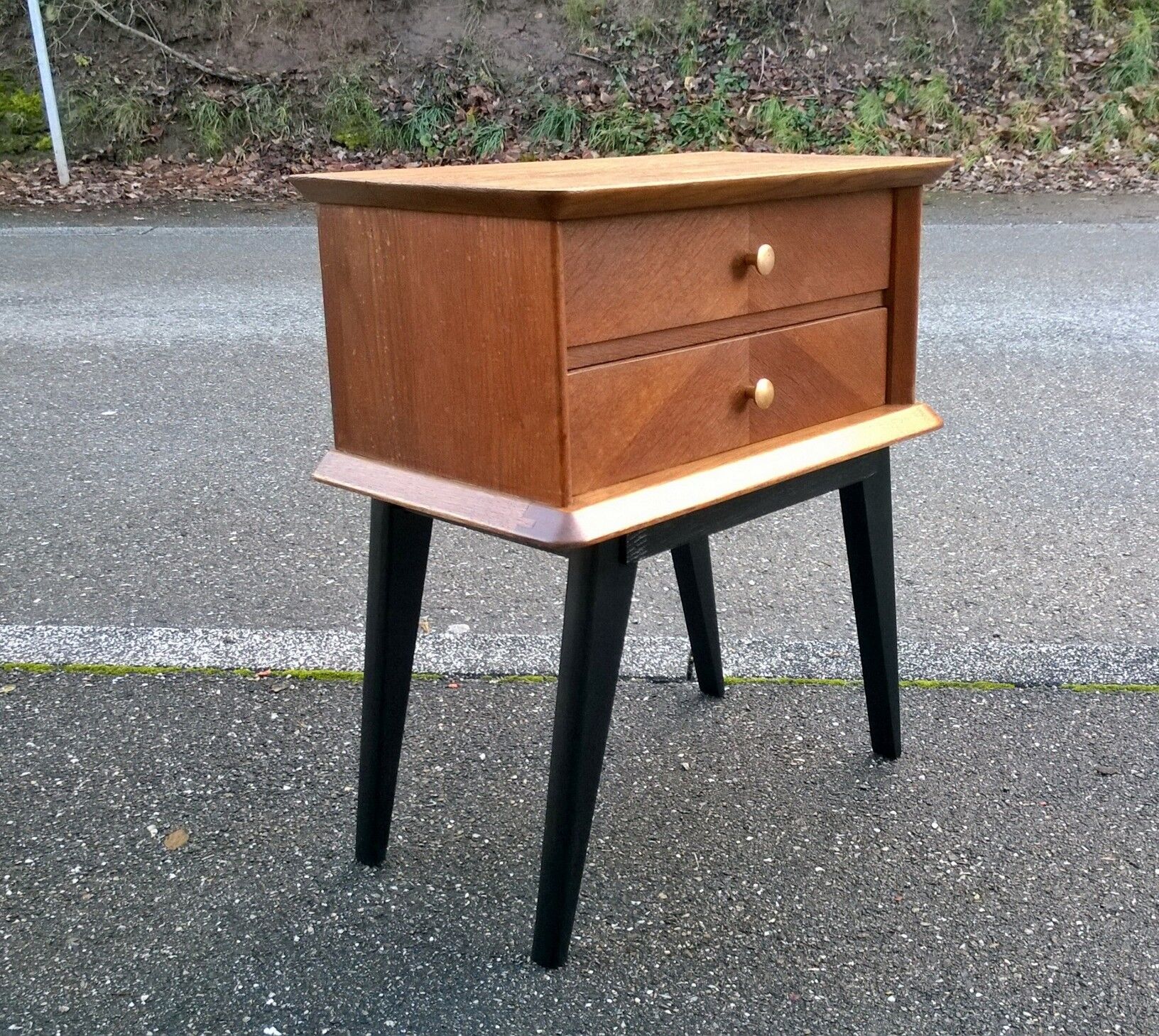 Vintage oak bedside 1950